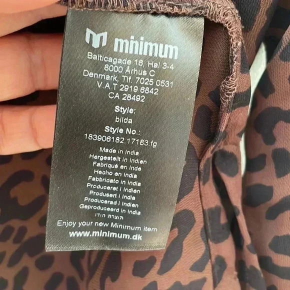 EUC Minimum Bilda Brown Leopard Print Button Down 100%viscose Women Shirt- EU 34 - Picture 10 of 13
